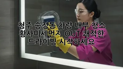 청주 송정동 차량 내부 청소: 황사·미세먼지 OUT! 쾌적한 드라이빙 시작하세요!