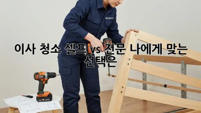 이사 청소: 셀프 vs 전문, 나에게 맞는 선택은?