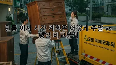 원룸 이사, 시간 계획은 어떻게? 주말 vs 평일 비교분석!